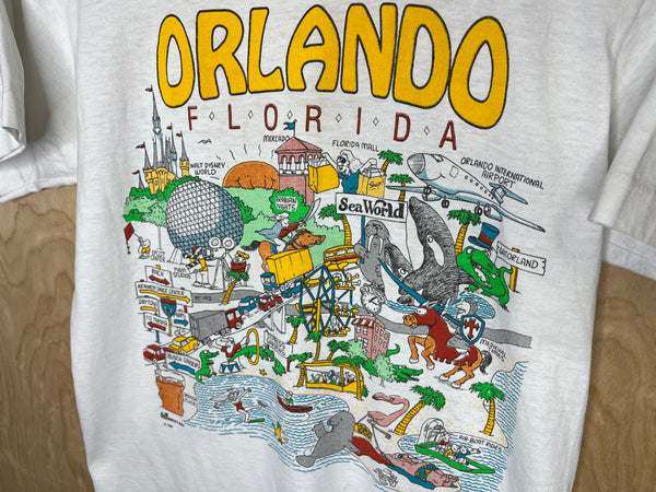 1990’s Orlando Florida “Caricature Map” - Medium