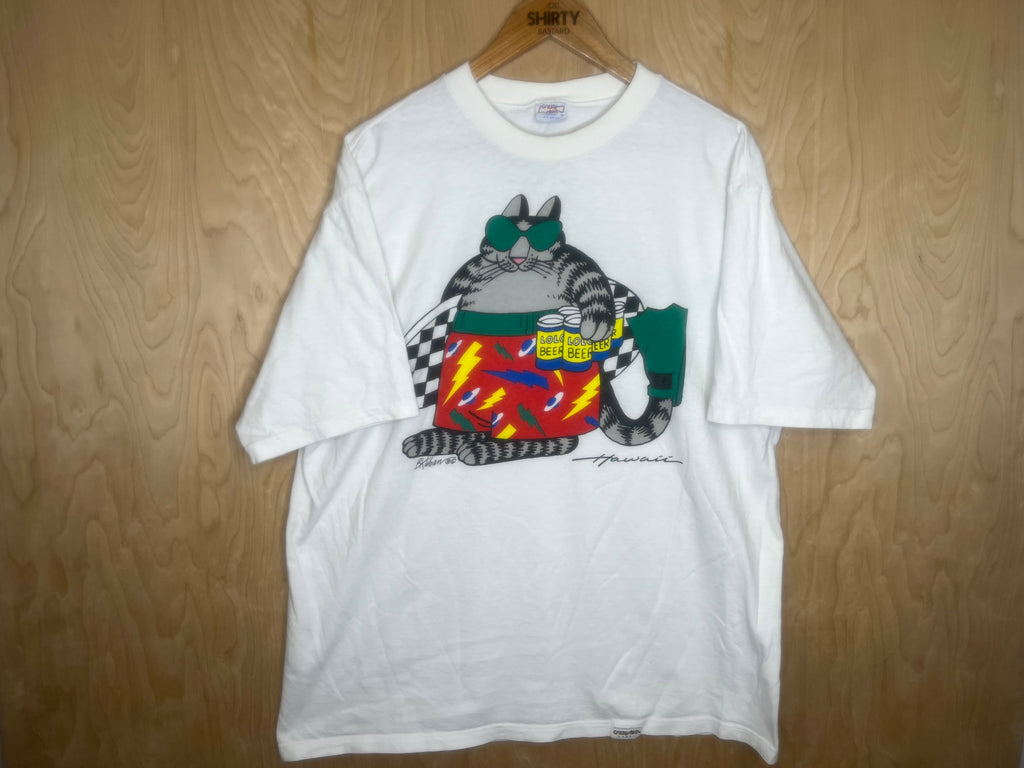1980’s B. Kliban Crazy Shirts “Far Cat Lolo Beer Hawaii” - XL