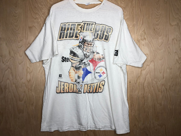 1996 Pittsburgh Steelers Jerome Bettis Caricature "Ride The Bus" Starter - XL