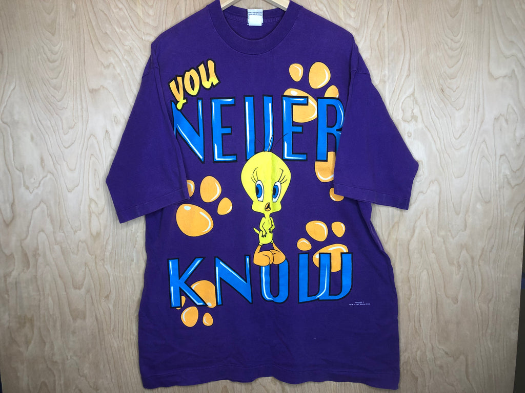 1997 Tweety Bird "You Never Know" All Over Print - XL