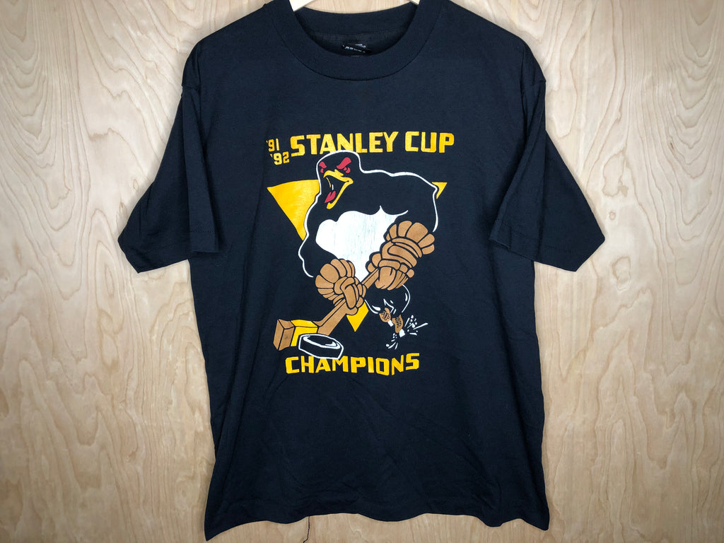 1992 Pittsburgh Penguins Stanley Cup Champions Bootleg “Langeism” - XL