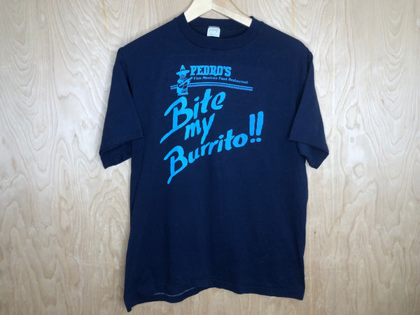 1980’s Pedro’s Mexican Restaurant “Bite My Burrito” - Large