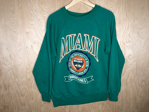 1980’s University Of Miami Hurricanes Crewneck “Crest” - Large