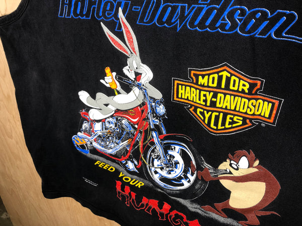 1993 Harley Davidson Looney Tunes “Feed Your Hunger” Tank - Large