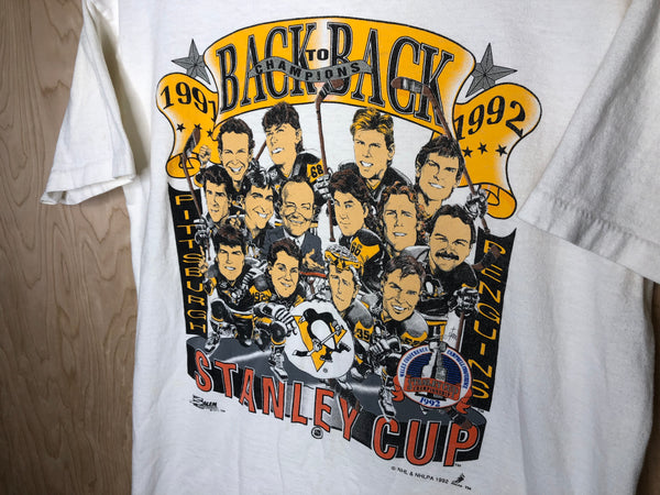 1992 Pittsburgh Penguins Salem Sportswear Stanley Cup Champions  “Caricature”