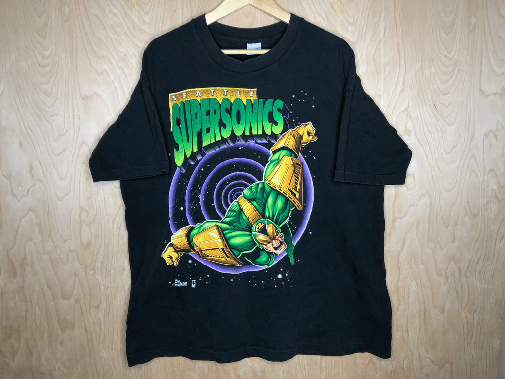 1990's Seattle SuperSonics Salem Sportswear “Superhero” - XL – Ol