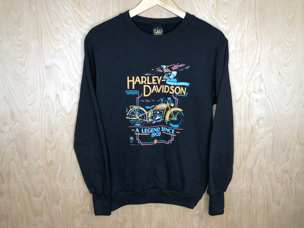 1988 Harley Davidson “A Legend Since 1903” 3D Emblem Crewneck - Small