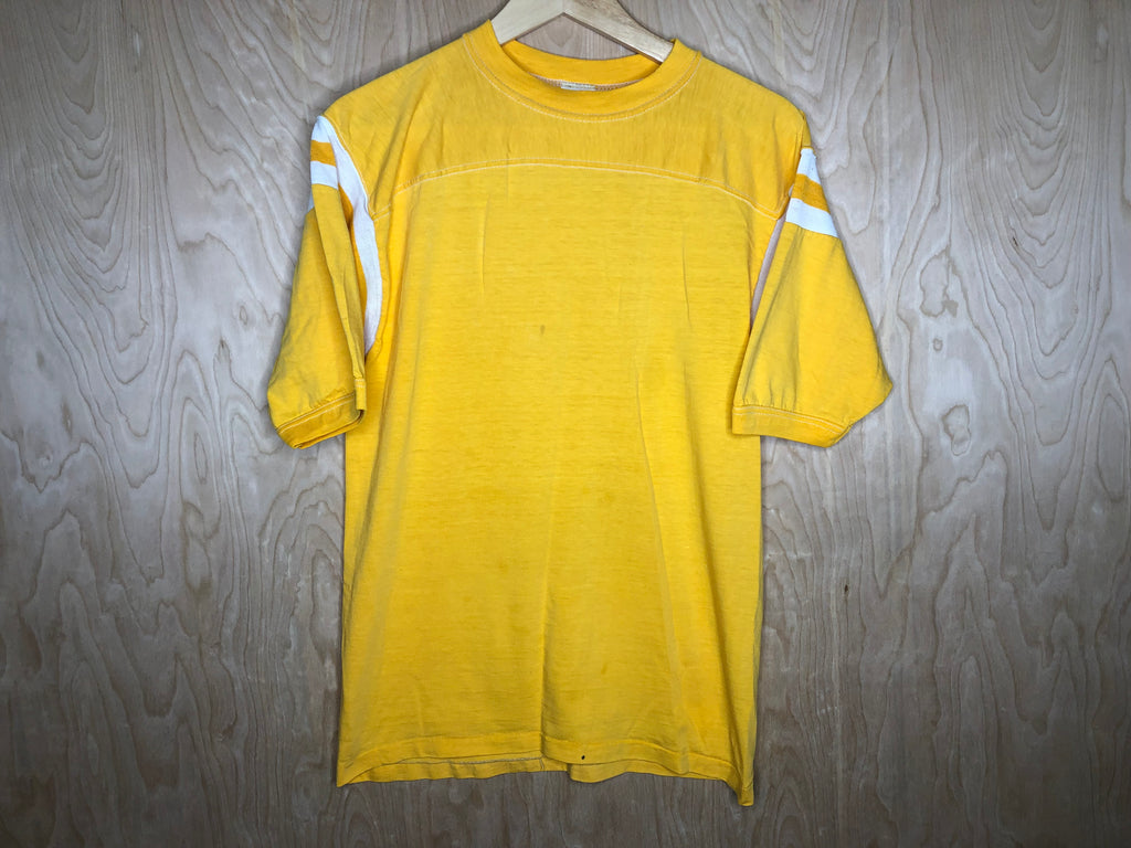 1980’s Downerwear Yellow Jersey Style Ringer - Large