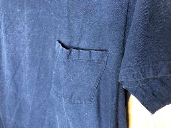 1970’s Hanes Blank Pocket T “Navy Blue” - Medium