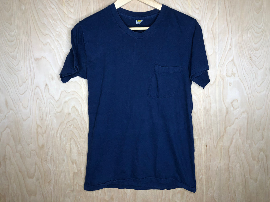 1970’s Hanes Blank Pocket T “Navy Blue” - Medium