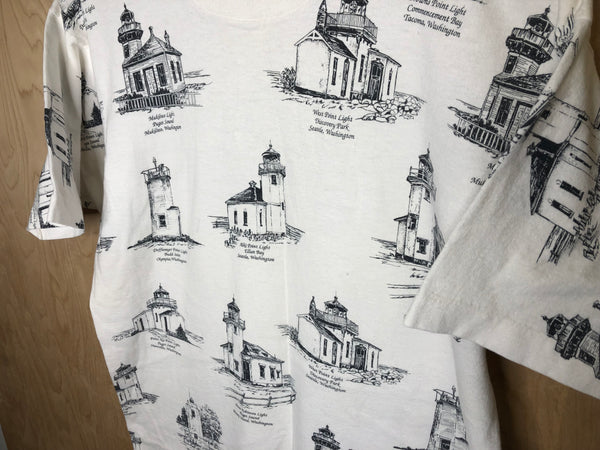 1992 Arts Unlimited “Lighthouses” All Over - Large