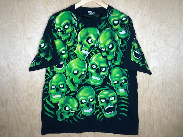 2001 Liquid Blue Green Skull Pile - Large