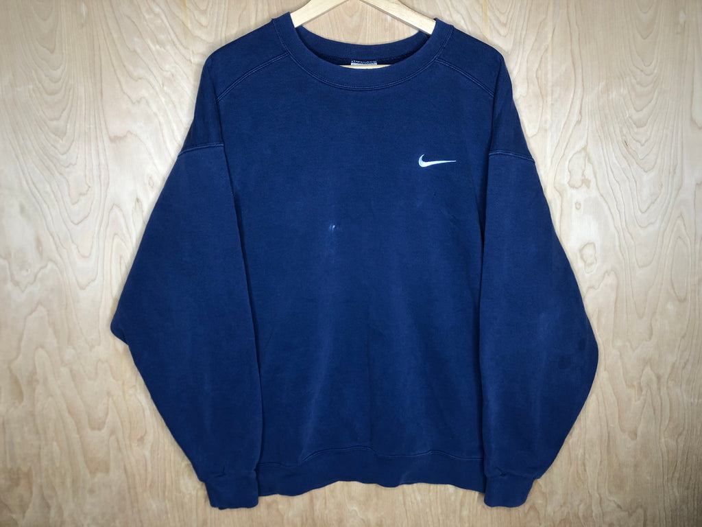 1990’s Nike Blue Crewneck “Check” - Large