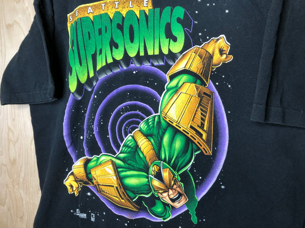 1990’s Seattle SuperSonics Salem Sportswear “Superhero” - XL