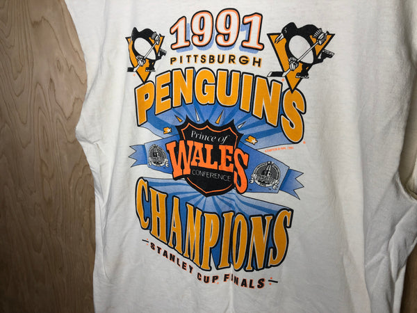 1991 Pittsburgh Penguins Wales Conference Champions Chopped - XL